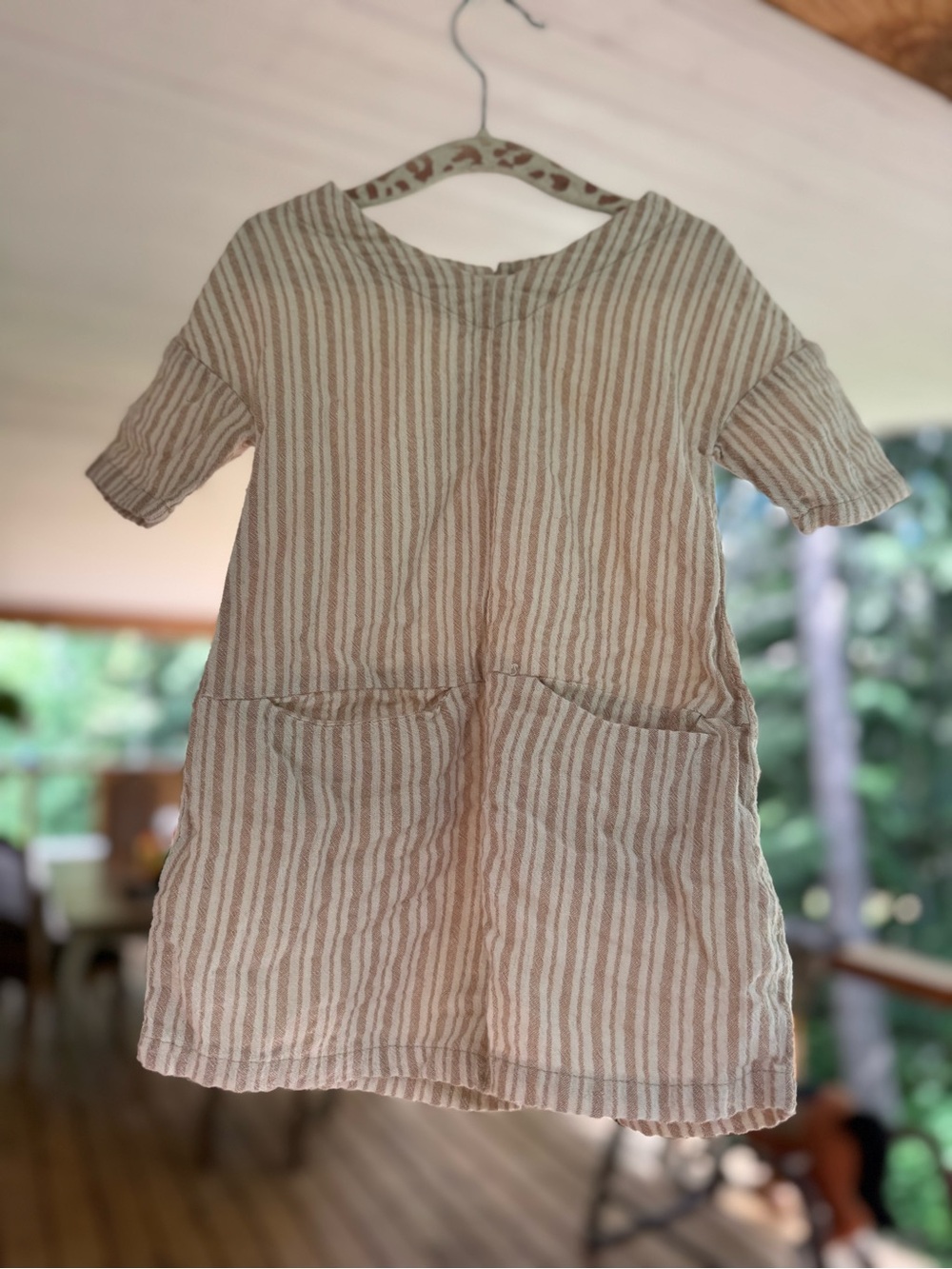 Baby Striped Onesie Jumper in Cream & Tan